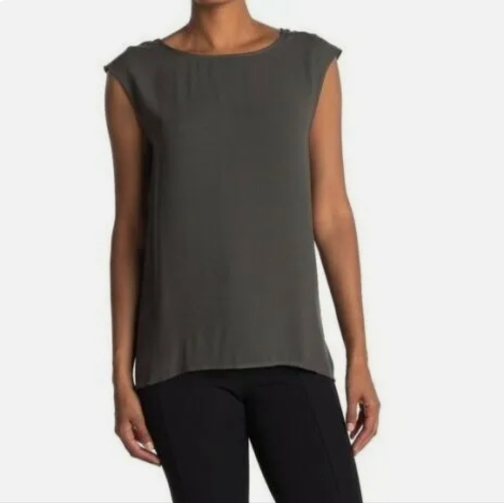 NWOT {Halogen} Sleeveless Top In Grey Beluga XS